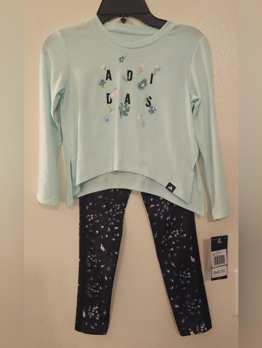 Adidas Girls 2-Piece Floral Set – Size 6 – NWT